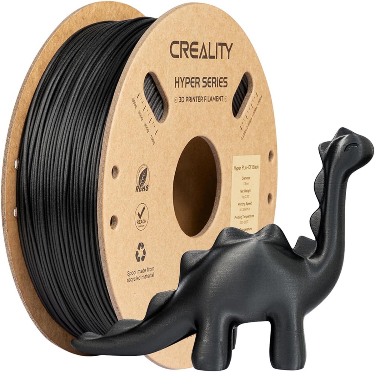 Hoge Snelheid Koolstofvezel PLA Filament 1.75 mm 1 kg Zwart voor 3D Printers