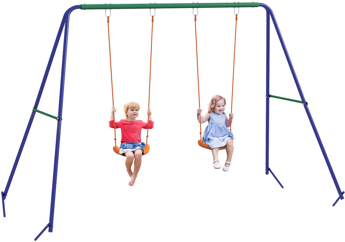 Outsunny Kinderschommel - Metaal - 269x160x180cm - Meerkleurig