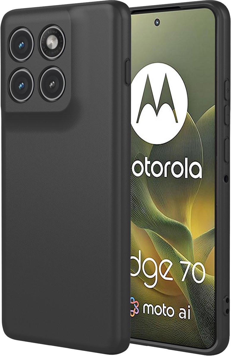 MobyDefend Hoesje - Geschikt voor Motorola Edge 70 - Matte Siliconen Backcover - Zwart