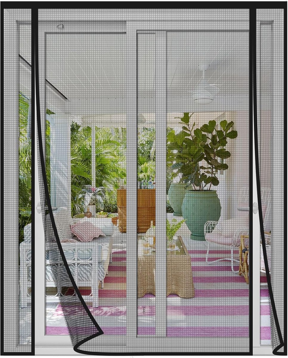 Magnetisch Hor voor Deur en Raam 230x230 cm Zwart Glasvezel Hoogwaardig