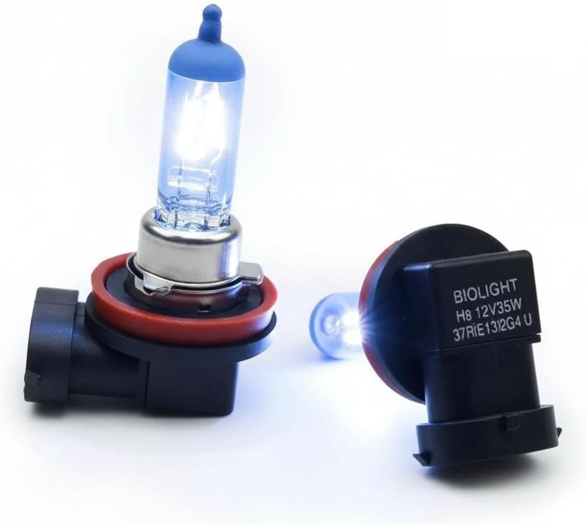 2x H8 Halogeenlampen 35W 12V Super Wit Xenon Look Autolampen E-Keurmerk