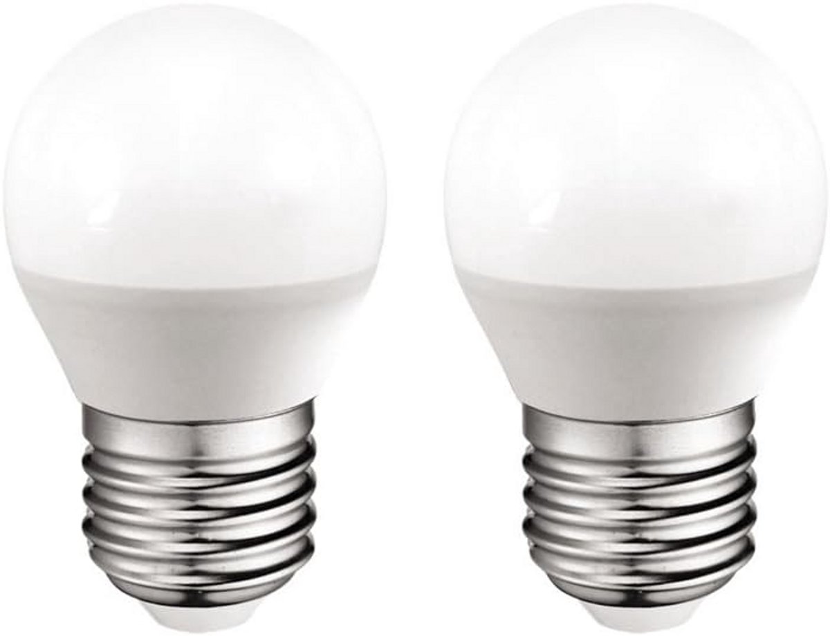 2x LED Gloeilamp E27 6W Warm Wit Licht (470 Lumen) Energiebesparend