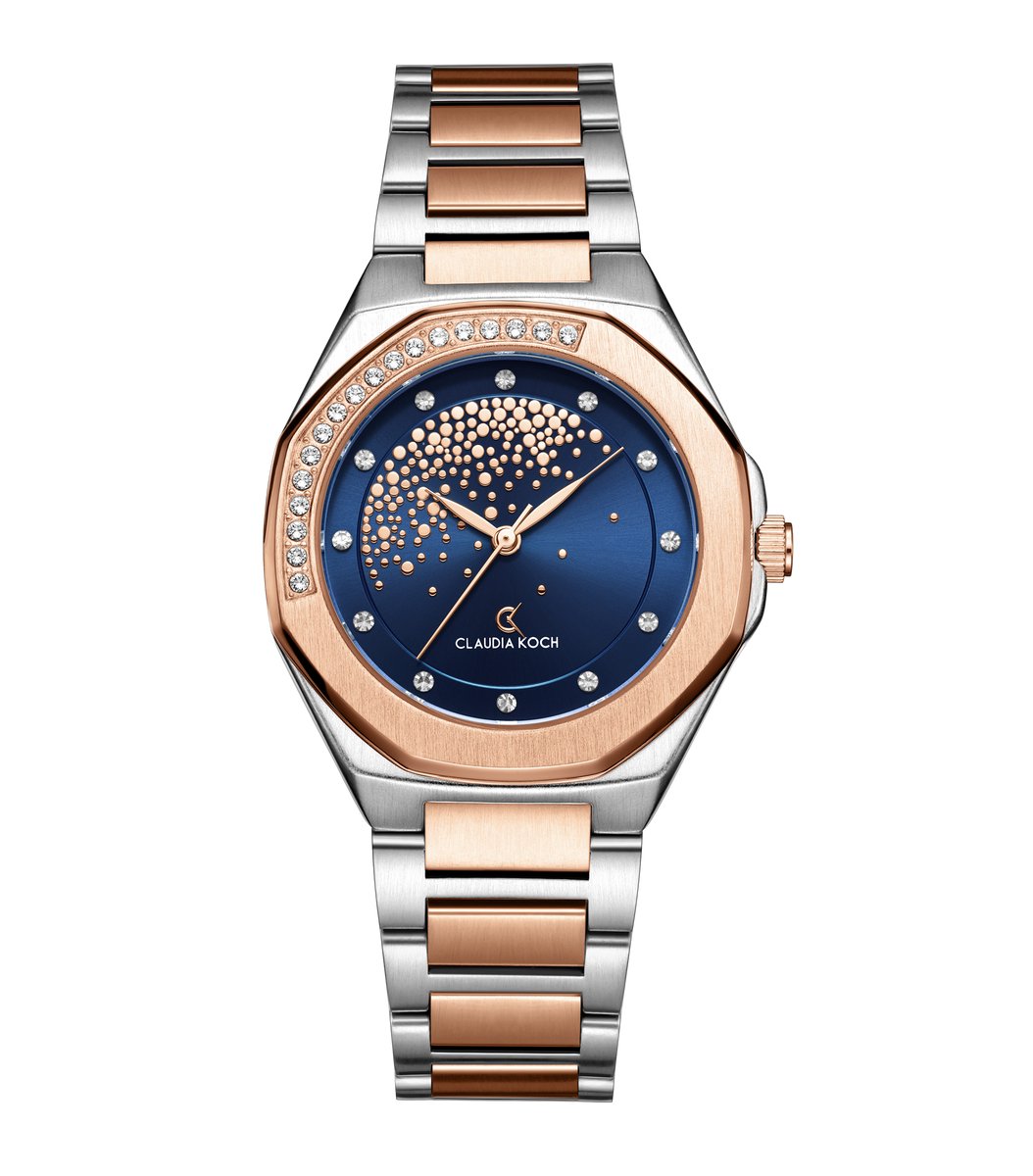 CK Starlight - Two-Tone Rosegold with Blue Stone-Studded Dial - ClaudiaKoch Watches CK 4323
