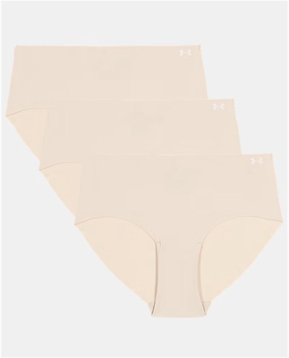 Under Armour UA PURE STRETCH NO SHOW HIPSTER-SOLID3PK 1383895-500 Under Armour dames sporttop, beige veelkleurig