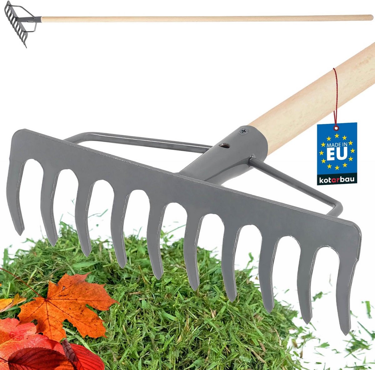 Stevige Tuinhark met Houten Steel voor Gazon en Bladeren