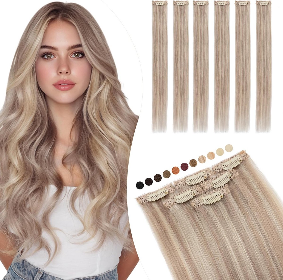 Clip-in Haarverlenging Echt Haar Zorgt Voor Volume en Lengte