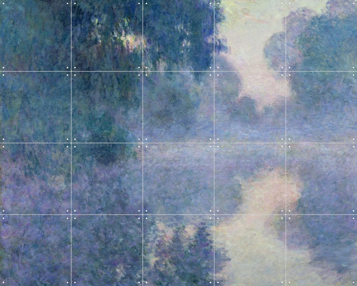 IXXI Branch of the Seine near Giverny, Claude Monet & Bridgeman Images - 100 x 80 cm - Gratis ophangtool - Grote wanddecoratie en posters - Klassiek,