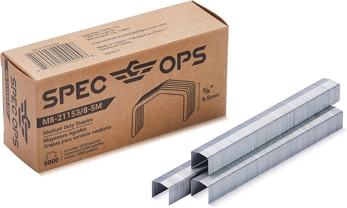 3/8 Inch Heftige nieten voor nietpistool set van 5000 stuks, Zilver