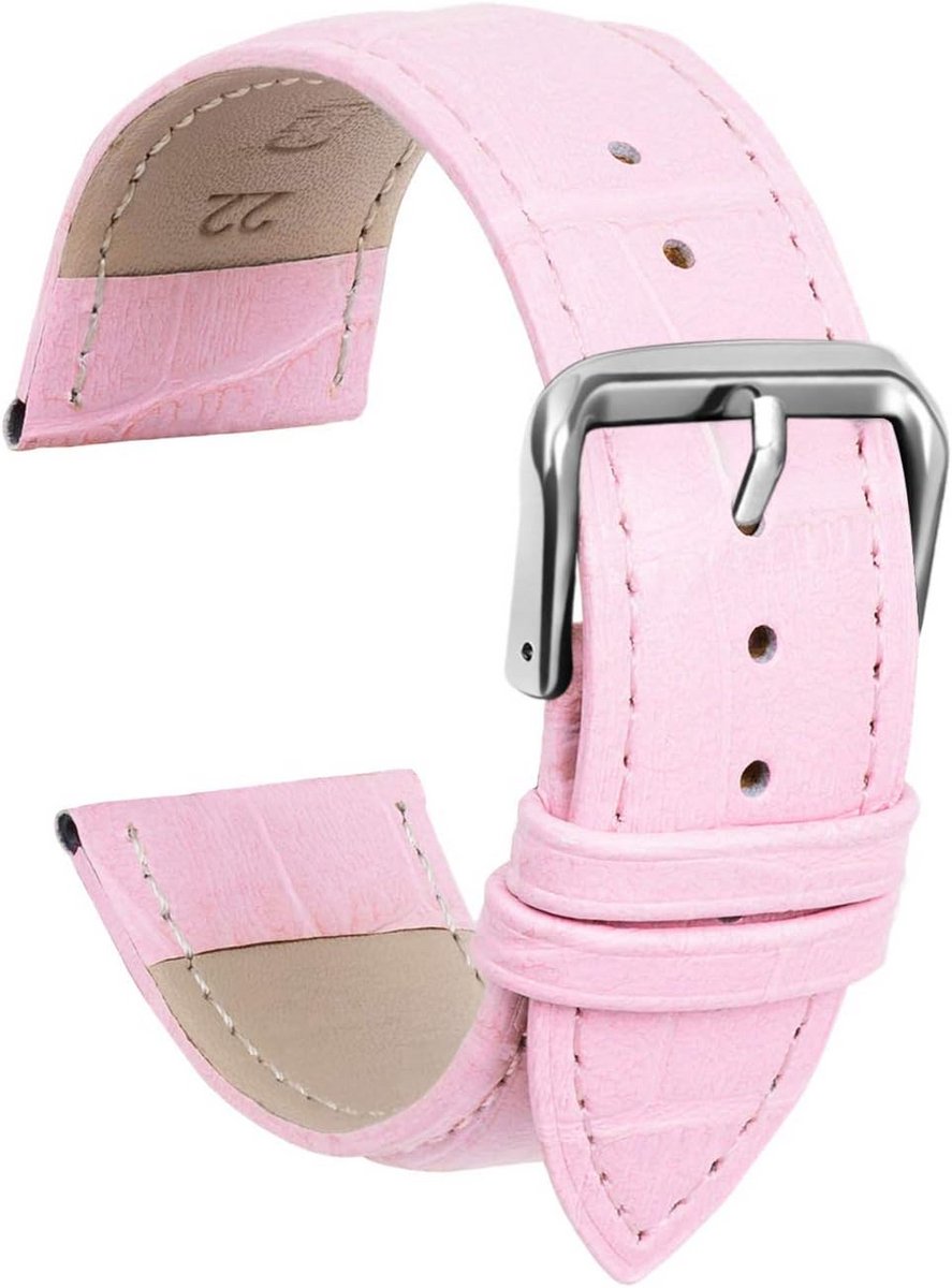 Horlogeband Leer Echt Kalf met RVS Gesp Diverse Maten