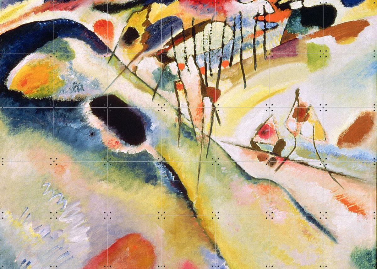 IXXI Landscape, Kandinsky & Bridgeman Images - 140 x 100 cm - Gratis ophangtool - Grote wanddecoratie en posters - Abstract, Olieverf, Kleurrijk