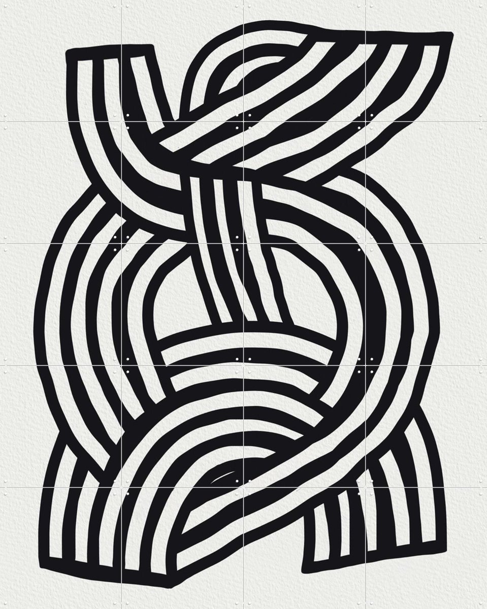 IXXI Mid Century Modern - Abstract Lines, Little Dean & Various - 80 x 100 cm - Gratis ophangtool - Grote wanddecoratie en posters - Minimalisme, Line