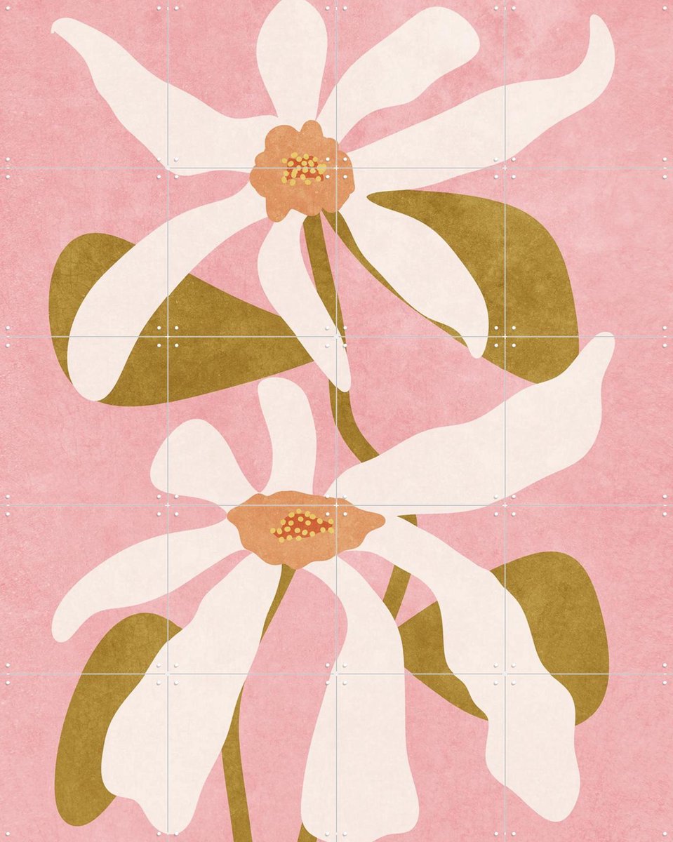 IXXI Abstract Flowers, Raissa Oltmanns - 80 x 100 cm - Gratis ophangtool - Grote wanddecoratie en posters - Grafisch Ontwerp, Minimalisme