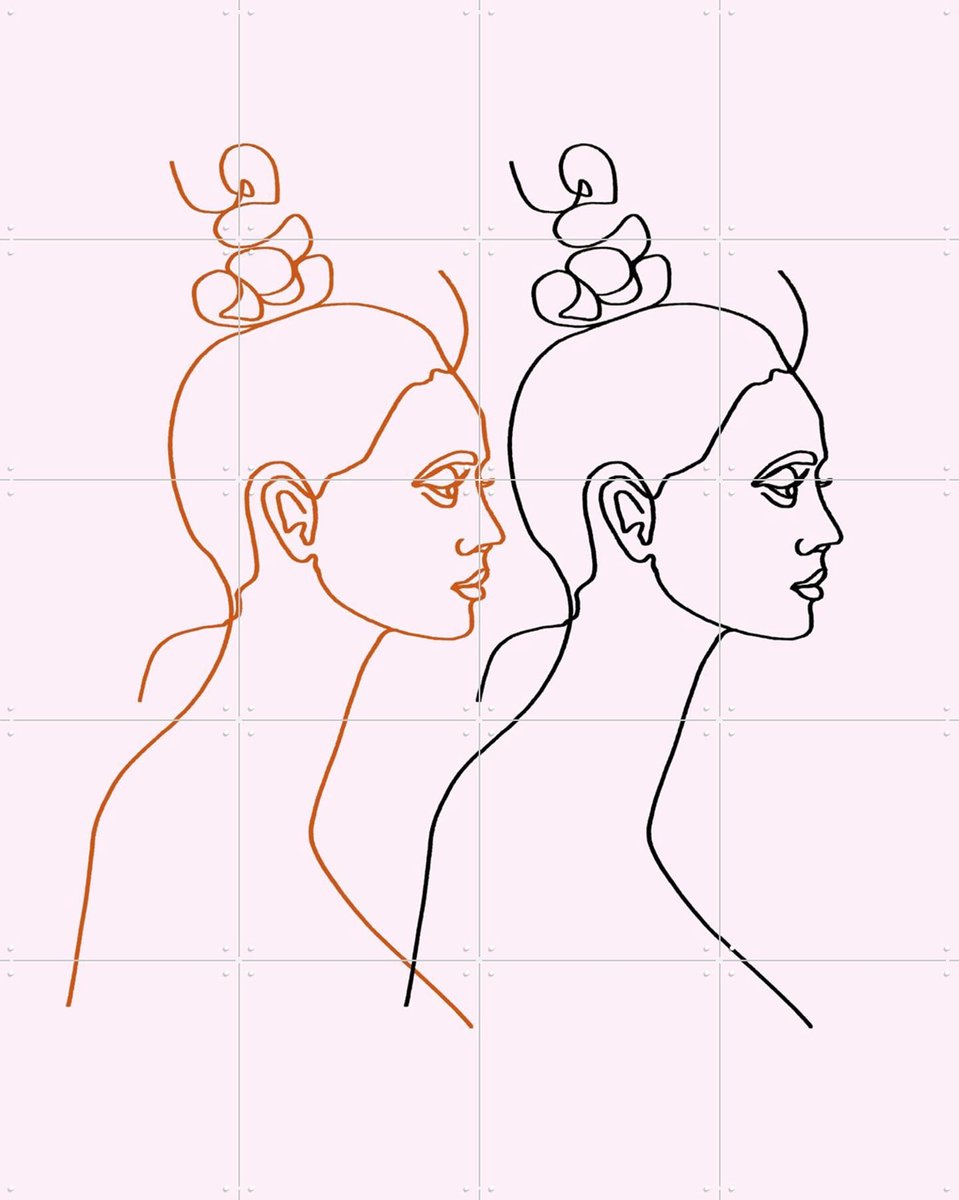 IXXI Alegra, Julia Hariri - 80 x 100 cm - Gratis ophangtool - Grote wanddecoratie en posters - Illustraties, Grafisch Ontwerp, Line art, Portretten