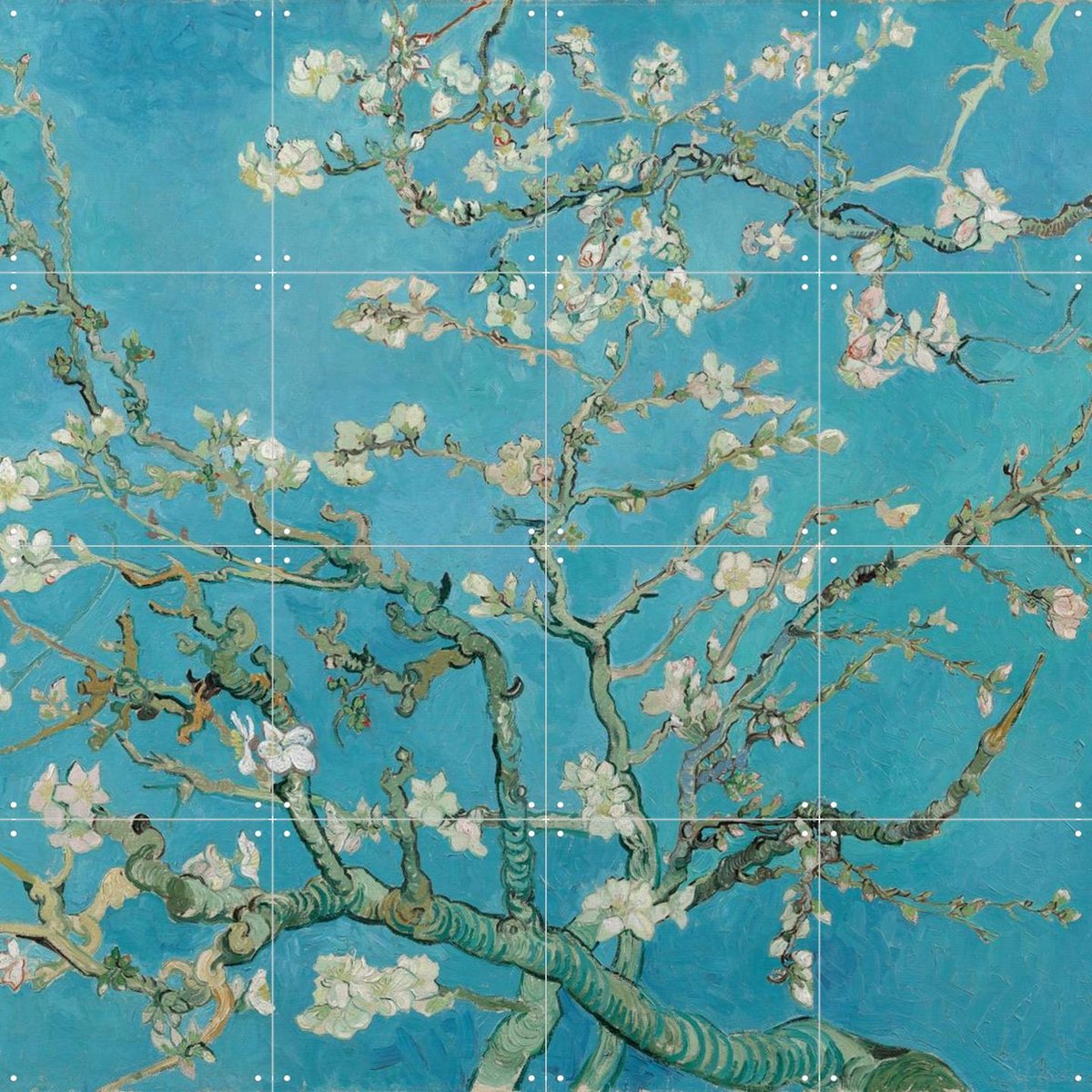 IXXI Amandelbloesem (1890), Vincent van Gogh (1853 - 1890) & Van Gogh Museum - 80 x 80 cm - Gratis ophangtool - Grote wanddecoratie en posters -