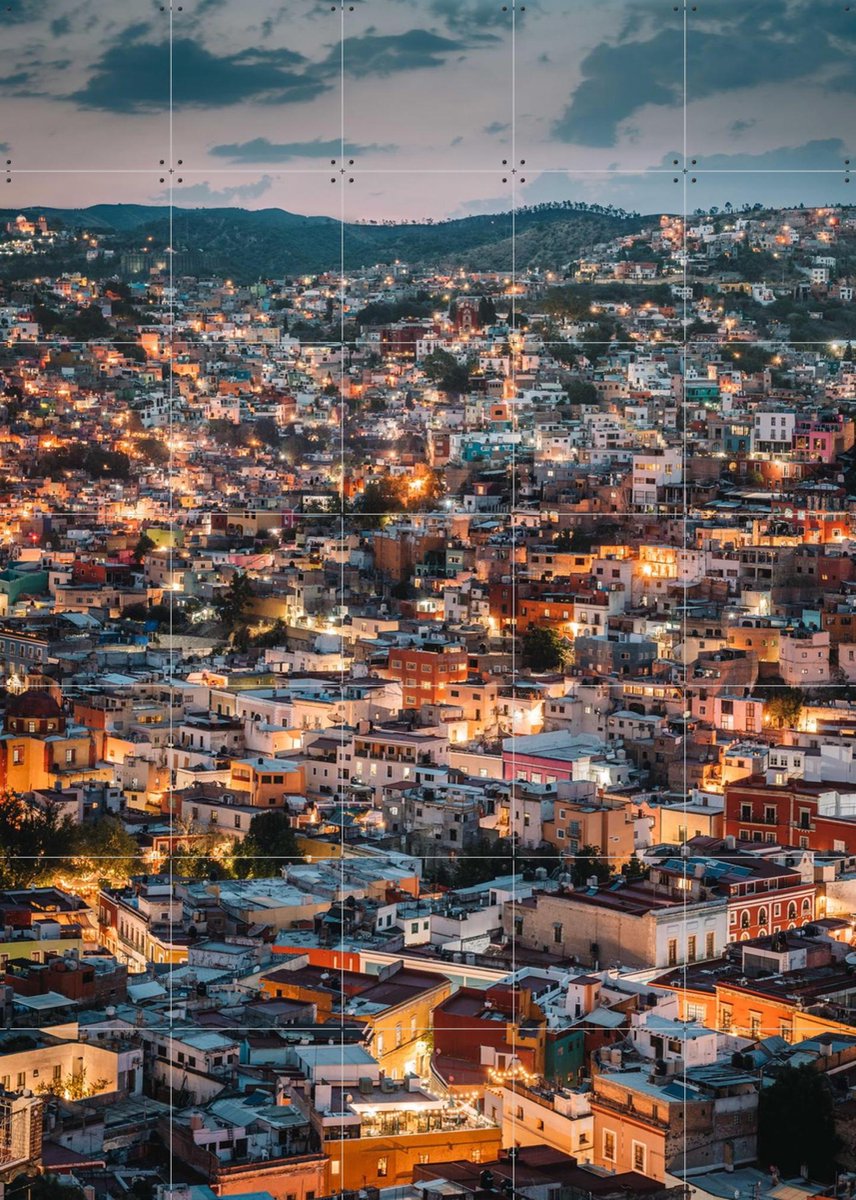 IXXI Guanajuato, Tristan Zhou - 100 x 140 cm - Gratis ophangtool - Grote wanddecoratie en posters - Fotografie, Eetkamer, Woonkamer, Mancave, Nacht