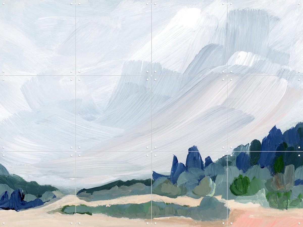 IXXI Monomoy, Green Barn Studio - 80 x 60 cm - Gratis ophangtool - Grote wanddecoratie en posters - Kwaststreken, Olieverf, Abstract, Impressionisme