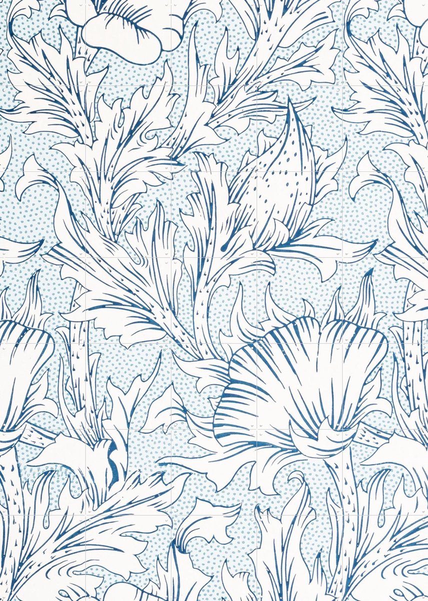 IXXI Horn Poppy, William Morris & Victoria and Albert Museum - 100 x 140 cm - Gratis ophangtool - Grote wanddecoratie en posters - Art Nouveau