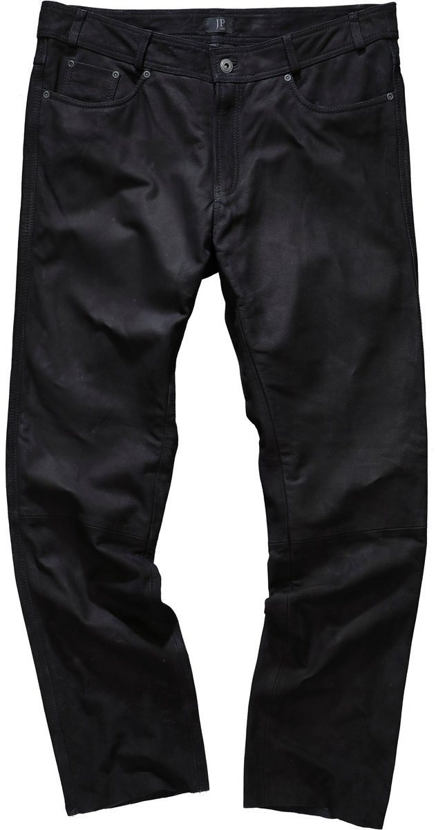 JP 1880 - Heren - leren broek regular fit 5-pocket buffelleer - Zwart - Maat 60