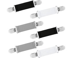 Set van 6 sjaalclips - kledingclips - korte clips - vestclips - handschoenclips - geschikt voor kinderen en volwassenen - 13 cm x 2,5 cm