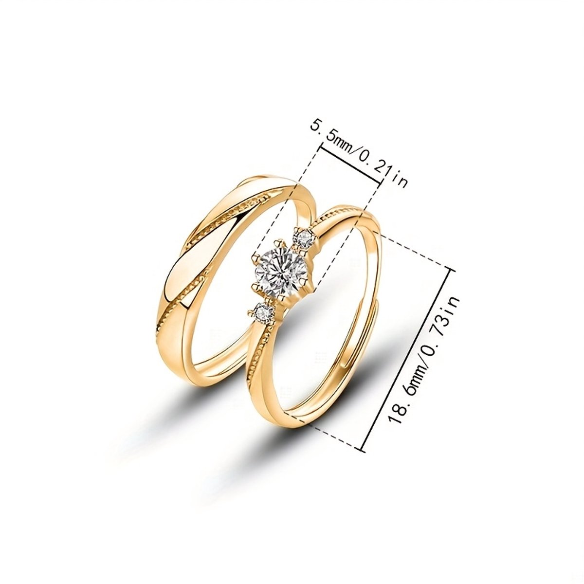 Sjika ringenset goud zirkonia rond – afbeelding 4