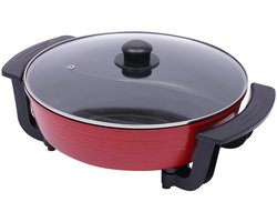 Sensova - Koekenpan 6L Aluminium Chinese Hot Pot met Twin Compartiment - Elektrische Hotpot met Deksel - Multifunctionele Kookpan voor Koken - Stomen en Frituren - Geschikt voor 3-4 Personen, - 220V