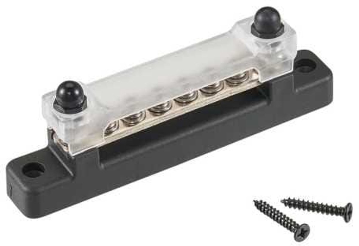 Stroomverdeelblok 6 vaks 150A zwart/rood - zwart