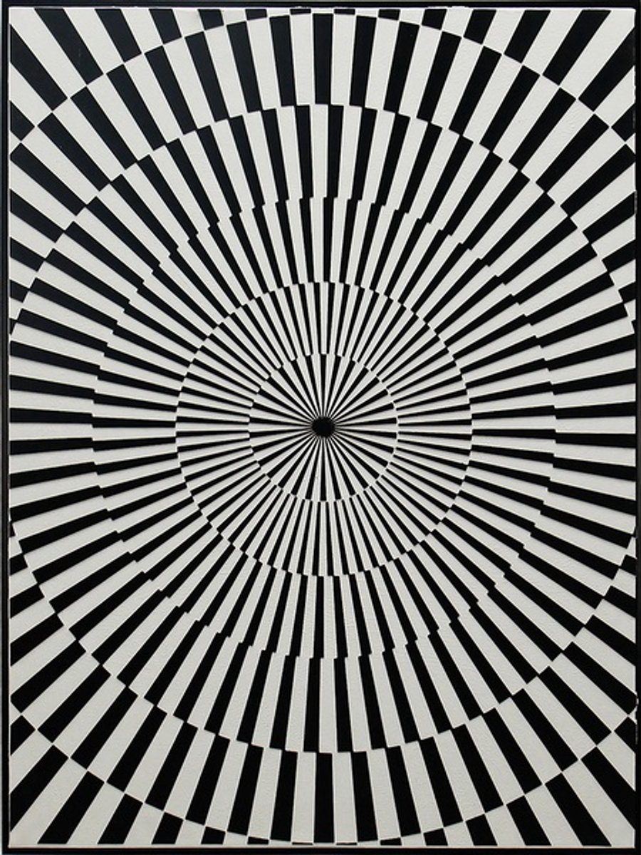 Schilderij illusie zwart/wit