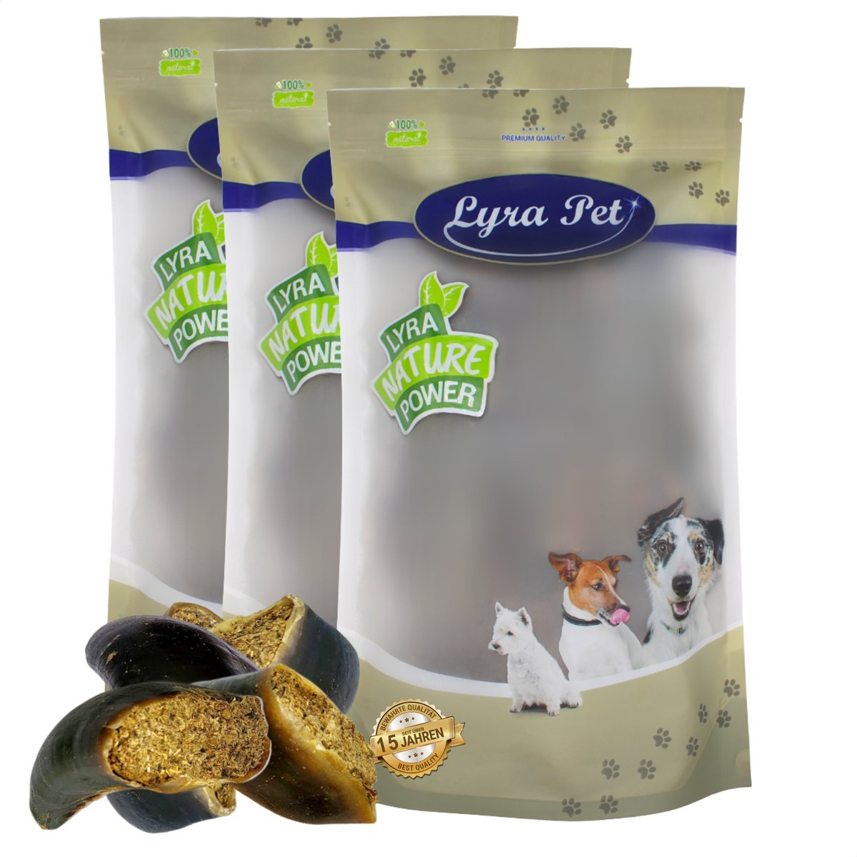 45 st. Lyra Pet® Runderhoeven gevuld met pens en lever ca. 5,4 kg