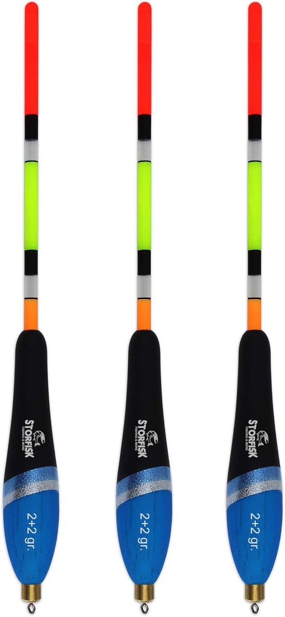 Forelposes Set - Dobbers Vissen - Forel Vissen - Signaal Oranje Antenne - 3 Delig 15cm - Blauw Zwart