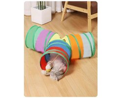 Dierbenodigdheden - Nieuwe regenboogkattenbuis - Zelfvermakelijkend, stimulerend kattenspeelgoed - Opvouwbare kattenbuis