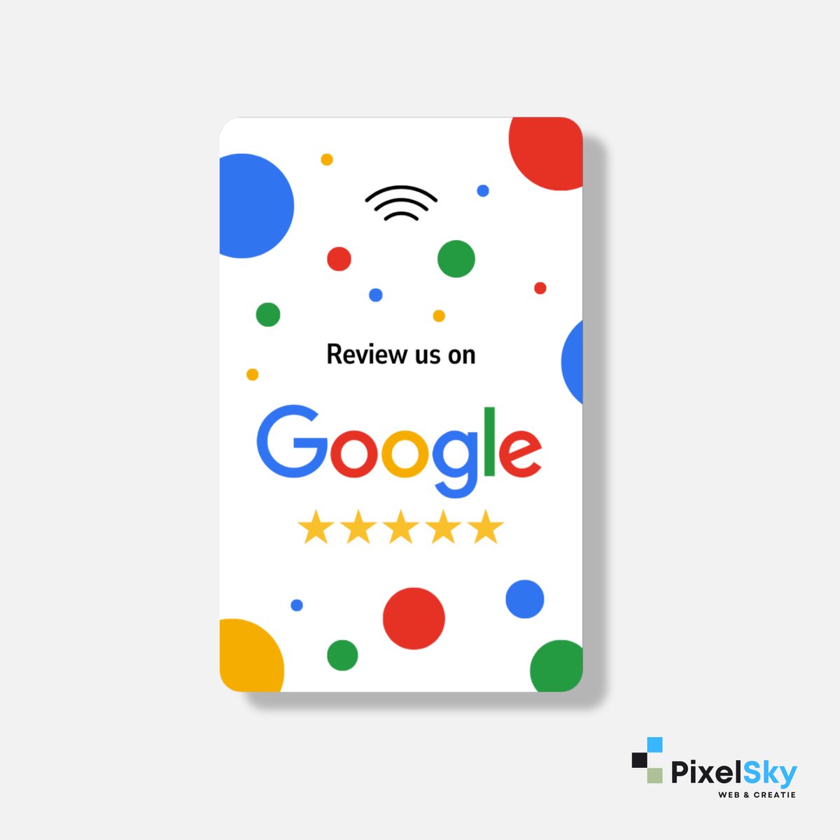 PixelSky - Google Review kaart - NFC - Engels - Wit