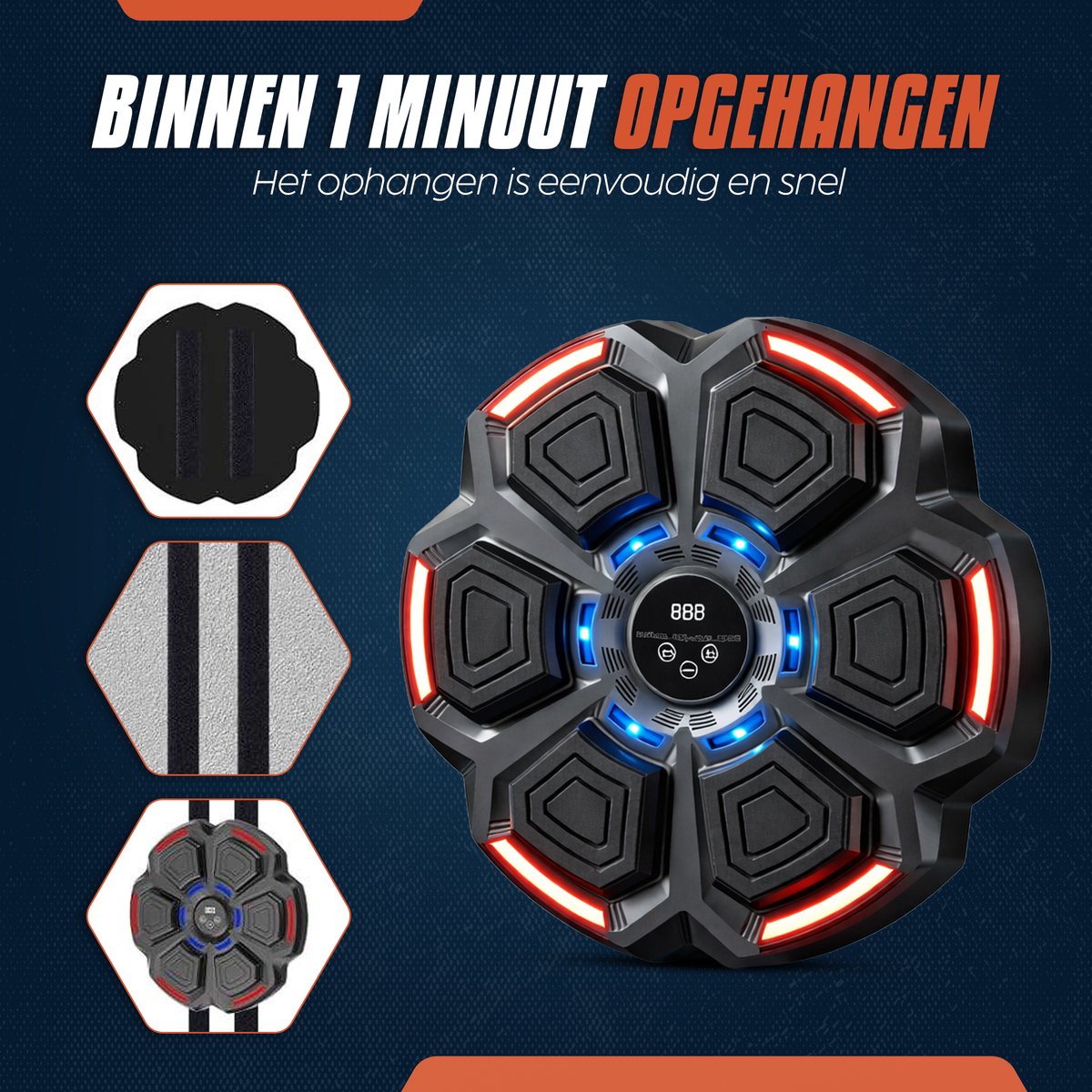 Boxing Machine - Incl. Bokshandschoenen / Springtouw En Reflex Ball - Bokszak - Boksmachine - Boksen - Music — afbeelding 6