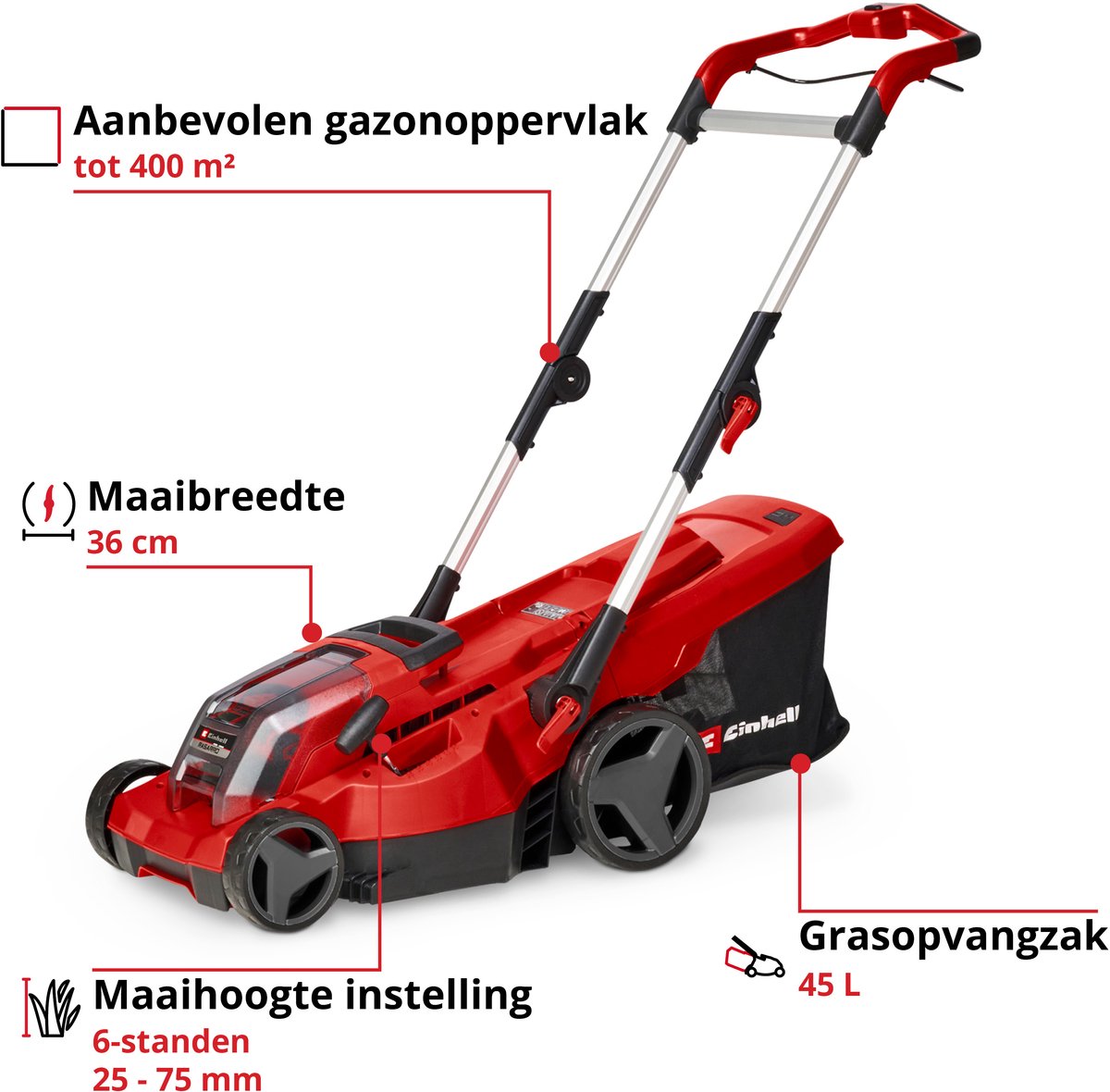 Einhell Tondeuse sans fil Rasarro 36/36 Li Kit - Power X-Change