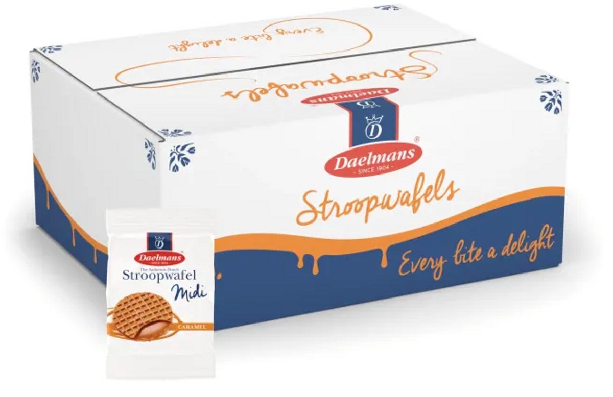 Daelmans Midi Stroopwafels – 150 Stuks Individueel Verpakt – 6 cm diameter