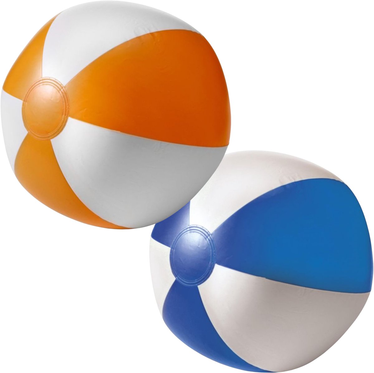 Impression Strandbal - opblaasbaar - zwembad speelgoed - oranje / blauw set - D26 cm