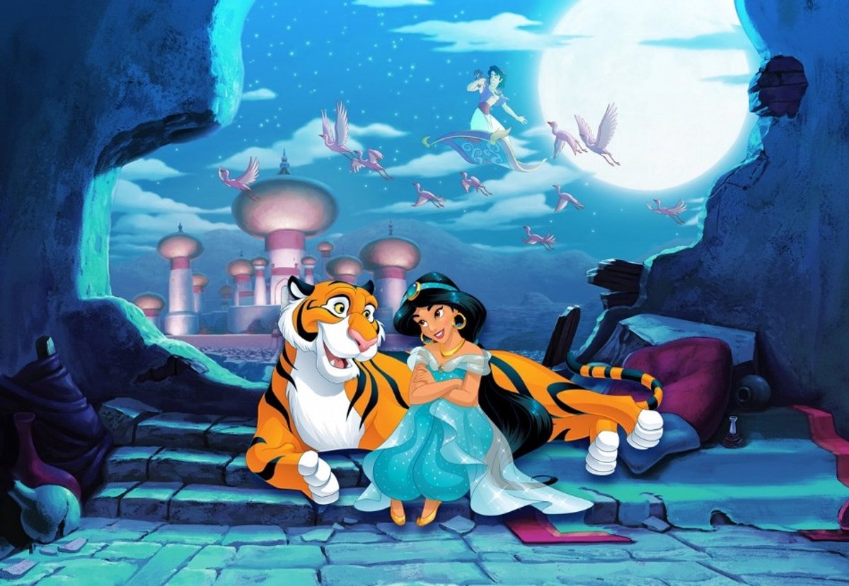Fotobehang - Prinses Jasmine - Disney - Kinderbehang - Prinsessenkamer - Aladdin - Papierbehang - 3,68 x 2,54 M