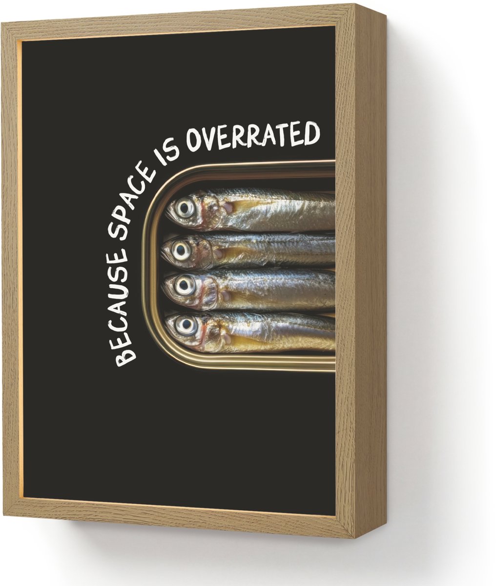 Wandlamp 30x40 cm - Oplaadbaar - Sardines - Tekst - Vis - Blik - Wandlampen binnen woonkam