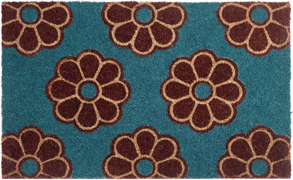 Beliani KULIK - Deurmat - Blauw - 45 x 75 cm - Kokosvezel