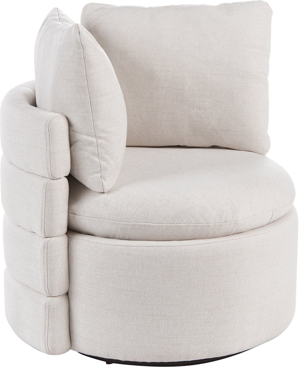 RANDERS - Draaifauteuil - Gebroken wit - Polyester