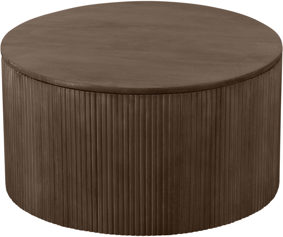 Lewis & Loft Salontafel Lonne - FSC® mangohout - Met opbergruimte - ⌀70 cm - Bruin