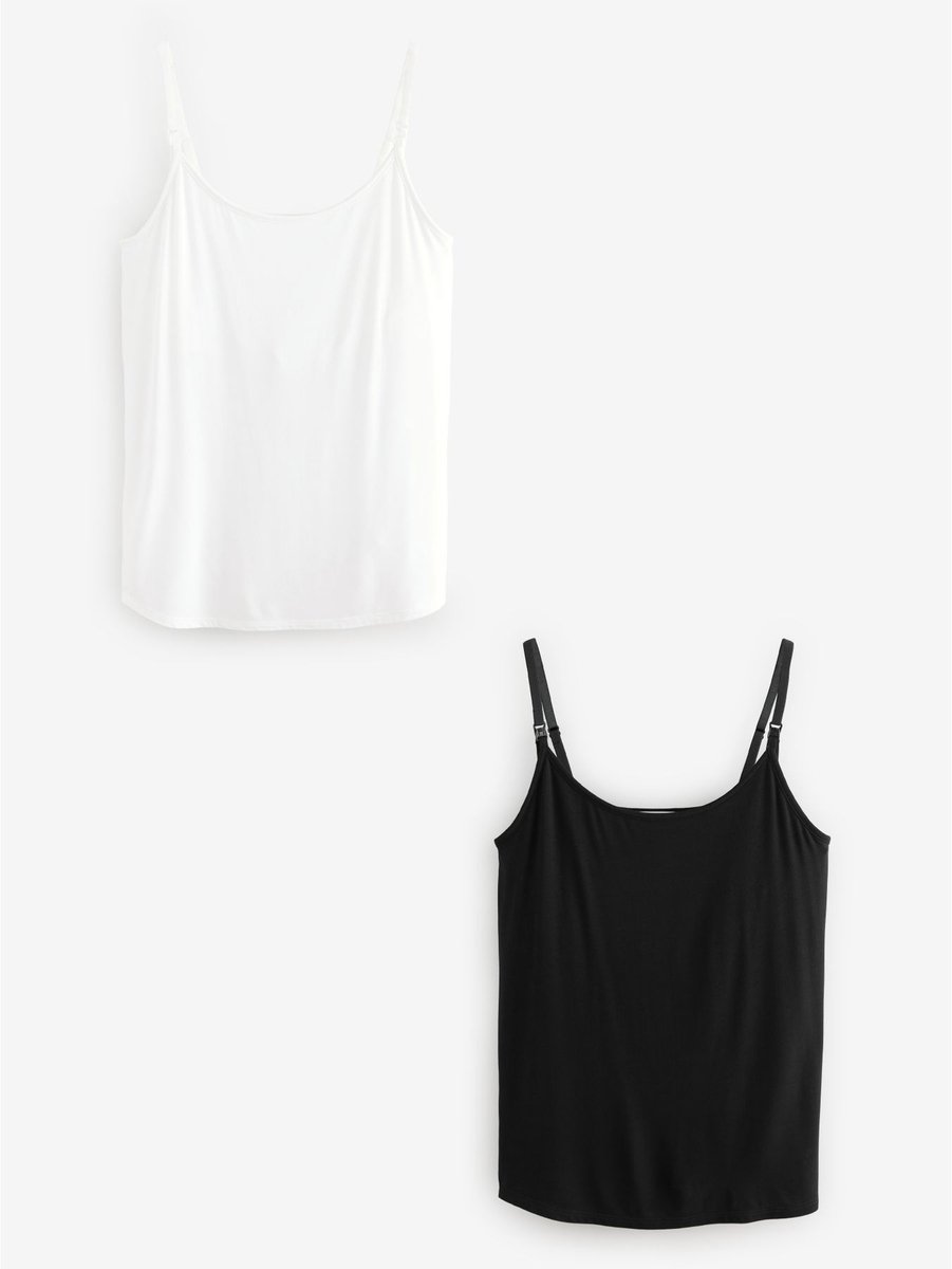 Next - Dames - Maternity Nursing Vests 2 Pack - Zwart