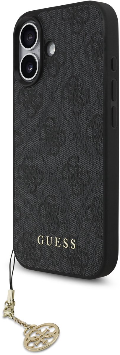 Guess 4G Charm Backcover met Hanger - Geschikt voor iPhone 17 - MagSafe Compatibel - Grijs