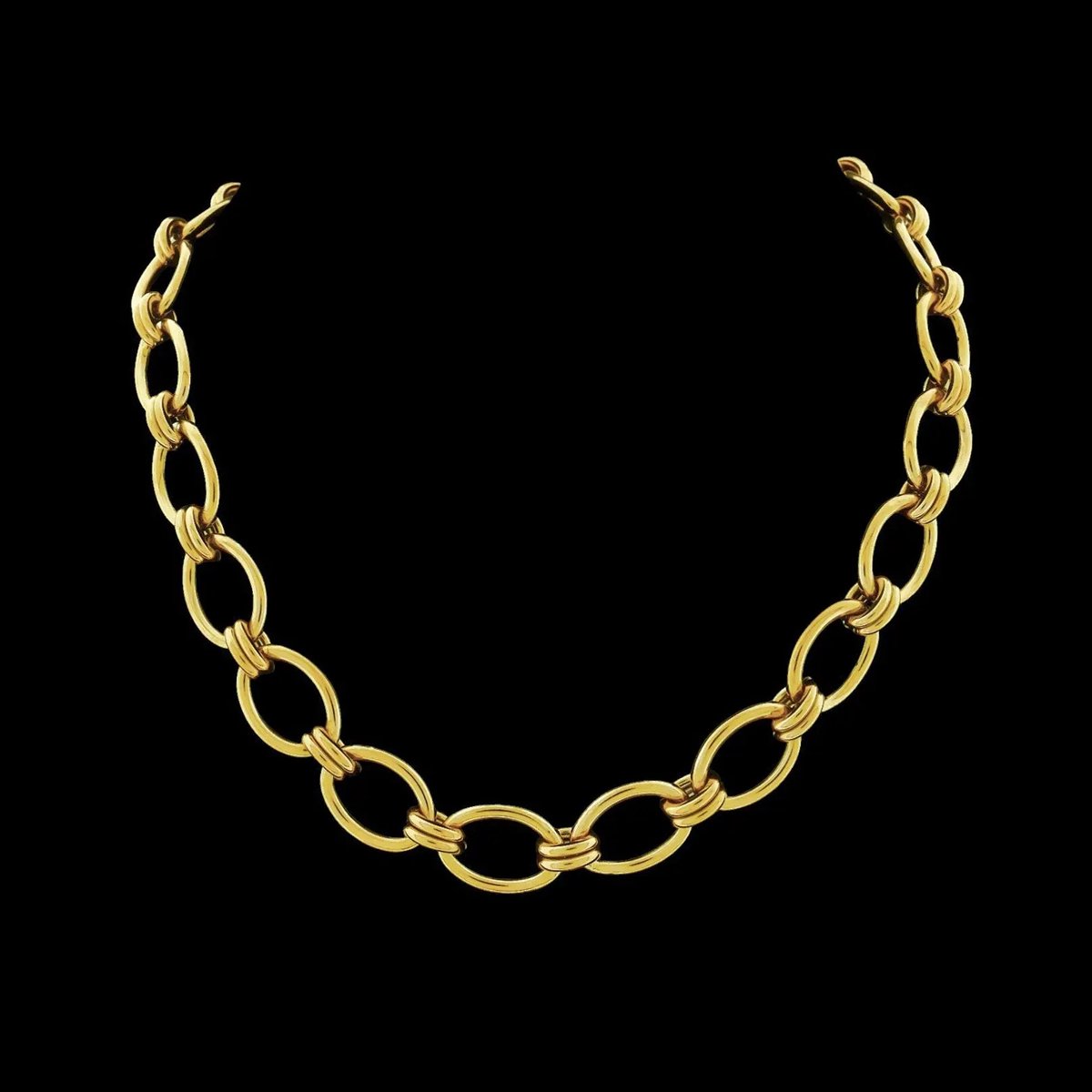 Victoria Valenza Goudkleurige RVS Ovale Schakelcollier - Ketting - Goudkleurig - RVS - Schakelketting