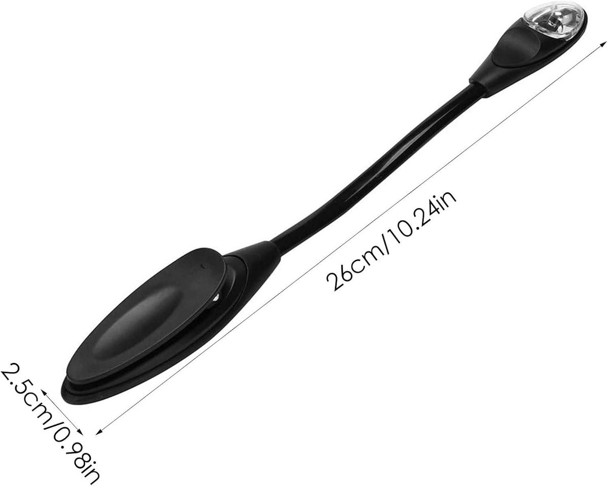 Led Boekenlamp - Draagbare Leeslamp - Lezen in Bed - Duurzame Klemlamp - 30 Gram - Zwart — cadeau in Gadgets - foto 6