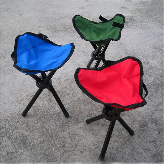 Opvouwbare Kruk - Driepoot Stoel - Outdoor Activiteiten - Compact Ontwerp - 30 cm Hoog - Rood — afbeelding 5