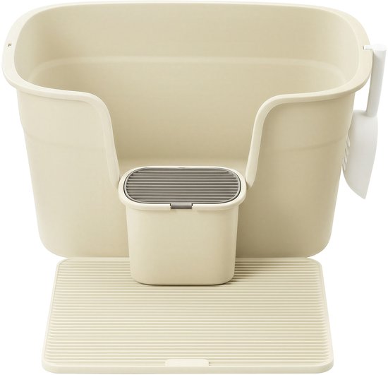 Feandrea PPT003L01 - Kattenbak Extra Groot - Voor Meerdere Katten - Met Hoge Zijkanten en Accessoires