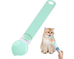 Kattenvoer Lepel - Knijplepel Kitten - Voer Serveren - Hygiënisch Voeren - 25 x 7 cm - Groen