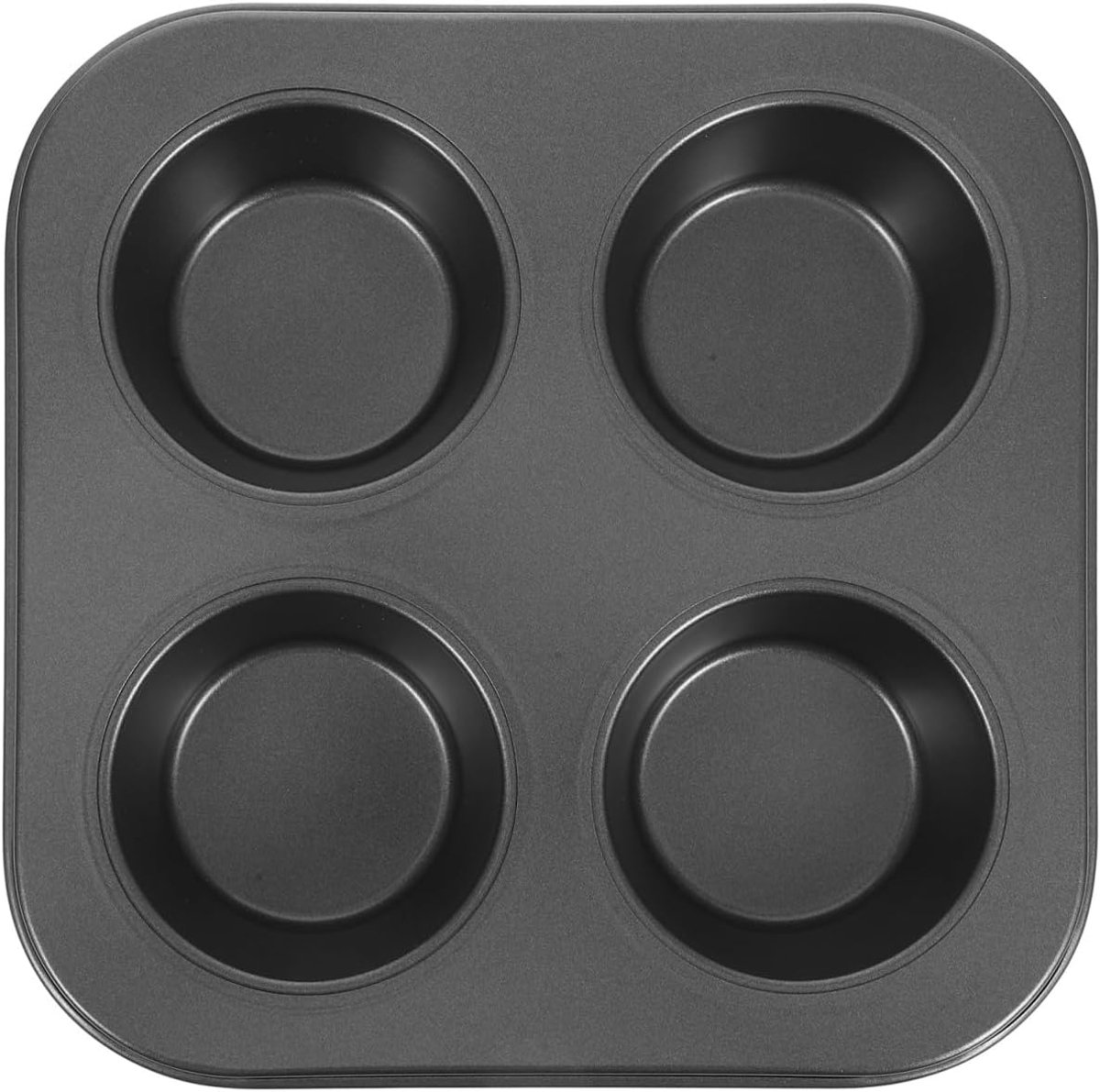 Bakplaat Muffin Vorm - Cupcake Bakblik - Oven Bakken - Antiaanbaklaag - 4-delig - Zwart