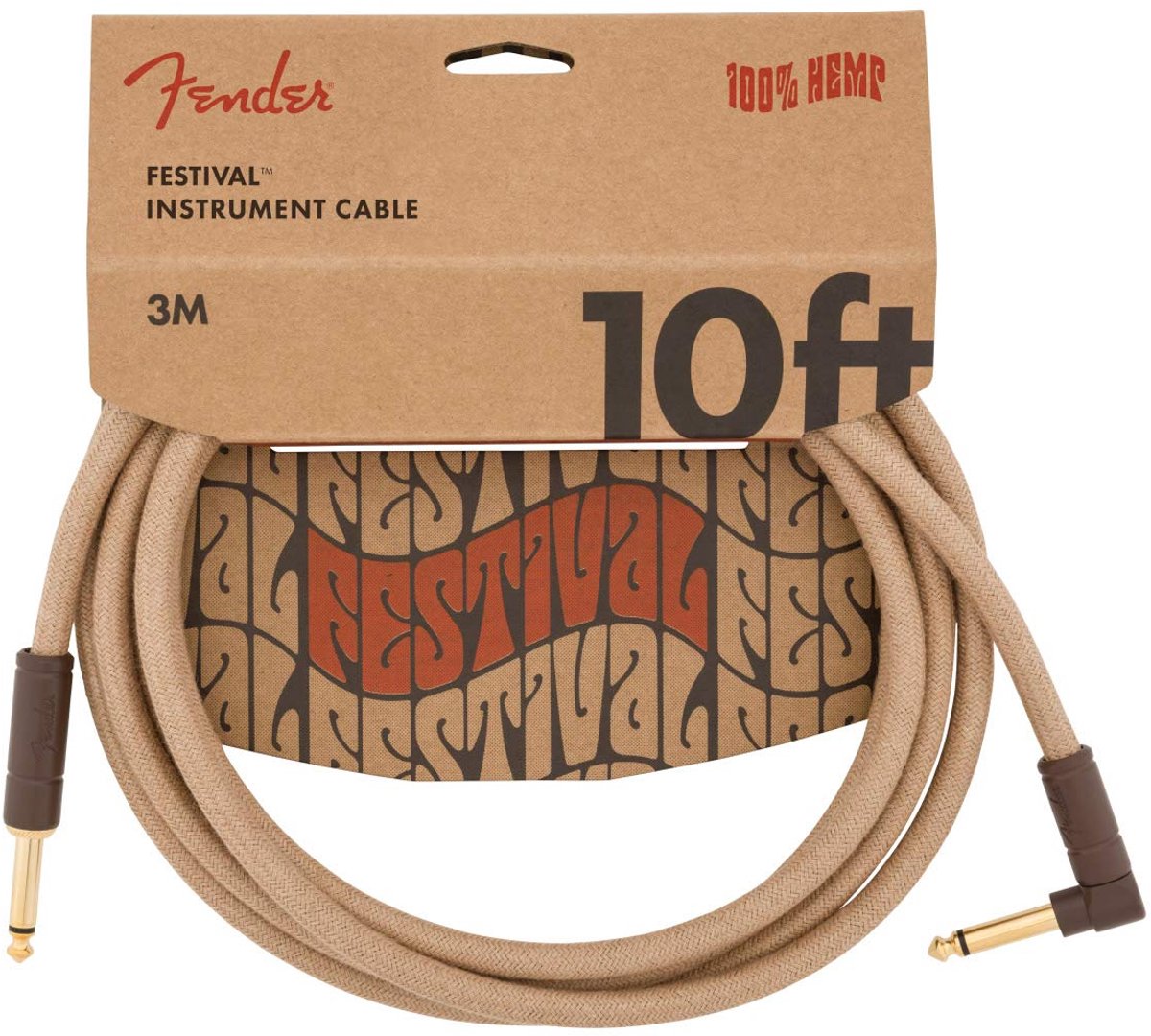 Instrument Kabel - Gitaarkabel - Muziek Maken - Haakse Rechte Plug - 3 Meter - Natuurlijk