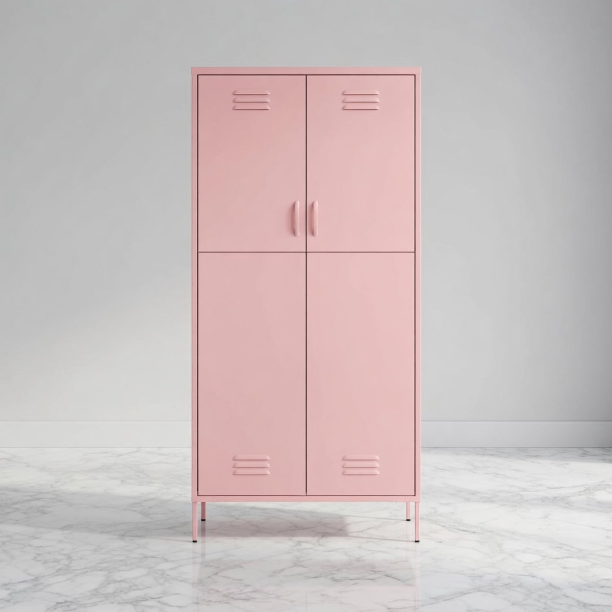 Luxe Stalen Kledingkast Roze – Grote Garderobekast 90x50x180 cm met Verstelbare Planken en Ophangstang – Moderne Opbergkast voor Kleding, Accessoires en Truien House&Garden